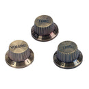 3pcs Guitar Bass Tone Volume Knob Bronze Color