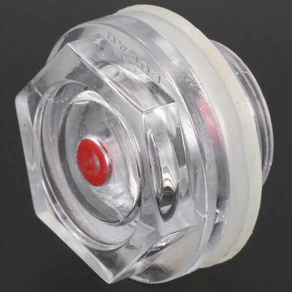 1" Thread Diameter Air Compressor Fittings Clear Plastic Oil Sight Glass