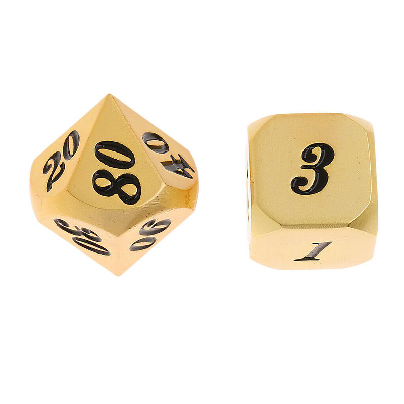 7 Pieces Metal Dice Set D6 D8 D10 D12 D20 for Board Games RPG MTG