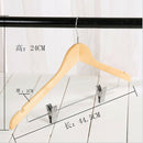 5x Wooden Coat Hanger Suit Garment Clothes Wardrobe Wood Hangers with Clip
