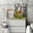 Building Sunflower Picture Full Round Rhinestone Diamond Painting Craft