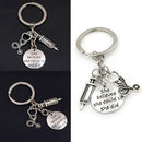 Syringe Stethoscope Keychain Key Chain Keyring Doctor Nurse Physicians Medi L4F5