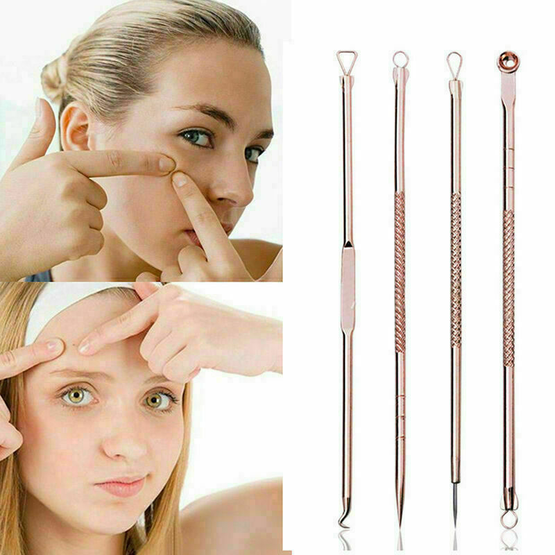 4Pcs/set Pimple Blemish Blackhead Comedone Acne Extractor Tool Remo H1D6 Ne J7N6
