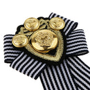3pcs Striped Fabric Brooch Pin Necktie Pre-tied for Lady Women Shirt Decor