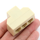 1PC RJ11 Splitter 3 Way Adapter 1 M to 3 F RJ-11 6P4C Phone Jack Splitter NTM&