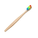 1 PC Colorful Head Bamboo Toothbrush Environment Rainbow Bamboo Toothbrush  C7J5