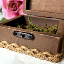 Wedding Ring Bearer Box w/ Heart Decor Wood Display Jewelry Ring Holder Case