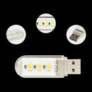2pcs Mini USB LED lamp Book lights 3 LEDs 5730 SMD 1.5w Camping BulbOZ