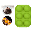 5x Round Silicone 6 Holes Semi-Sphere Non Stick Mold Cake Baking Mould Green