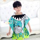 Shark Pattern Children Beach Towel Cartoon Hooded Boys Girl Baby Bath Towel
