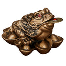 2 Pcs Feng Shui Money Frog Fortune Chinese Ching Frog Toad Coin Home Decors