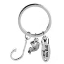 Father's Day Gift Keychain Hook Fish Love You Dad Keyring Key Chain Ring\Jewelry