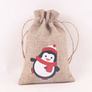 12pcs Linen Christmas Gift Burlap Drawstring Rustic Wrap Sacks Pouch 6x4''