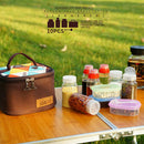 10x BBQ Spice Condiment Bottles Camping Seasoning Jar Tableware Tool W/ Bag