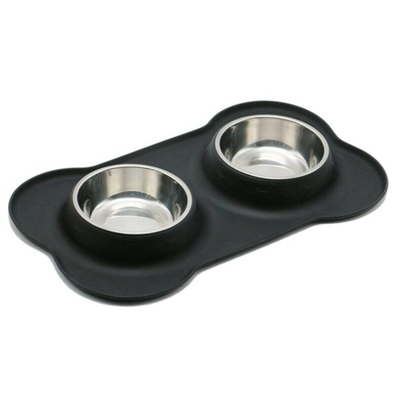 Dog Bowls Stainless Steel Water and Food Feeder with Non Spill Skid ResistanB9K7