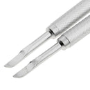 2Pc Cuticle Nail Pusher Spoon Remover Stainless Steel Manicure Pedicure Tool