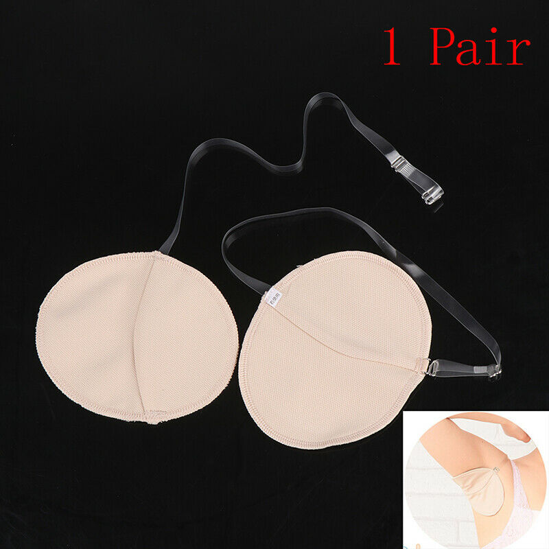 2Pcs Underarm Sweat Pad washable Armpit Absorbing Transparent Shoulder Strap BX