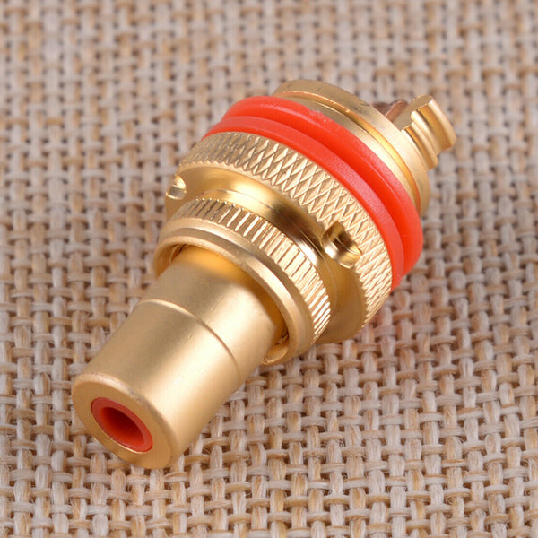 8Pcs Copper RCA Female Socket Chassis Connector Phono Audio Plug Amplifier HiFi