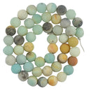 2 Strands Of Round Frosted Beads Loose Gemstones Matte Beads 6mm 8mm