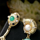 Women Animal Earings New Cute Snail Branches Asymmetrical Stud Earrings E3J9