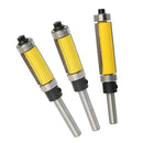 3pcs Flush Trim Router Bit Bearing Woodworking Tool, 1/4 Shank Diameter