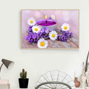 5D DIY Full Drill Diamond Painting Purple Flowers Cross Stitch Embroidery