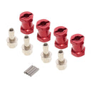 4pcs 12mm Wheel Hex Hub 15mm Extension Adapter Combiner for 1/10 RC Car Red