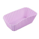 Muffin Cup 12 PCS Rectangle Silicone Soap Cookies Cupcake Bakeware Pan Tray K7L5