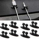 8Pcs Car Charger Line Headphone / USB Cable Car Clip Interior Accessories Black