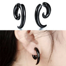 Punk Stud Earrings Rock Men Black Earrings Women PVC Anti Allergy Earrings JR