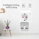 Dual USB EU Plug Timing Socket Timer Switch Countdown Outlet Controller