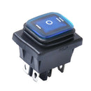 Blue 6 Pin On/Off/On 3 Position Rocker Power Switch With Backlight