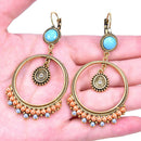 Fashion Bohemia Crystal Round Hollow Out Drop Dangle Earrings Statement Jewel-OZ