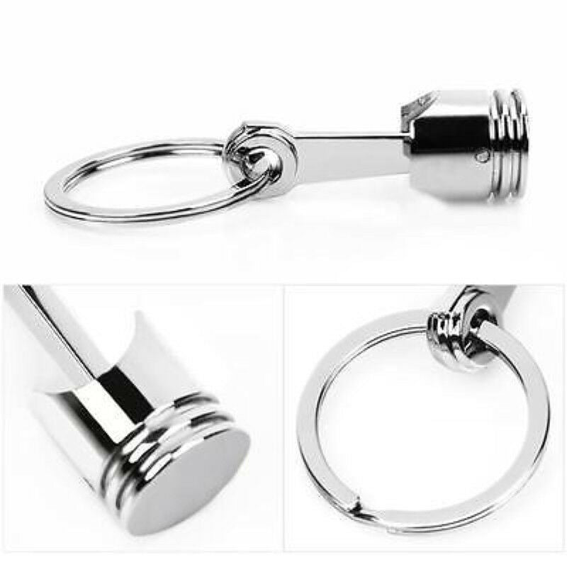 1*Cute Car Metal Piston Keychain Keyfob Engine Fob Key Chain Ring Keyring CA