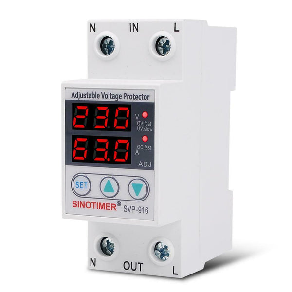 SVP-916 Adjustable Voltage Surge Protector Limit Current Protection (63A) A#S