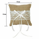 Retro Rustic Wedding Party Lace Burlap Jute Ring Bearer Decor Pillow Cushio V8M1