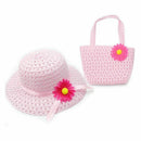 Nice Charm Princess Girl Straw Hat and Flower decoration Handbag (Pink) S2X8