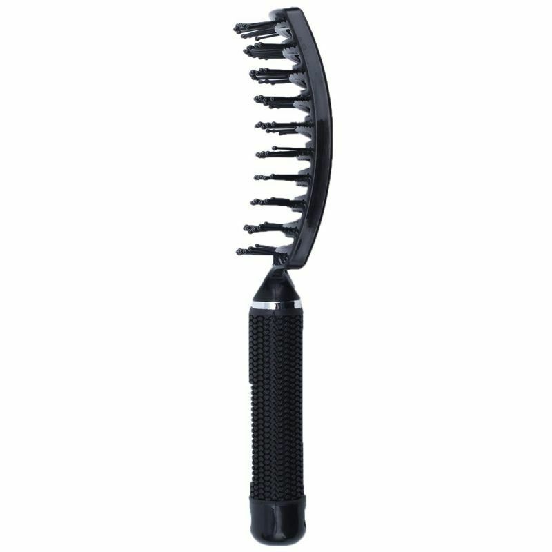 Vented Styling Hair comb Detangling Thick Hair Massage Brush Black B6X7