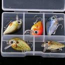 5Pcs Micro Crank Baits Bass Swimbaits Tackle Hard Baits Minnow Fishing Lures