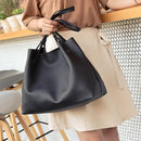 Women Handbags Purse Shoulder Bags Casual Tassel Tote 4Pcs Bags(Black) J1A6