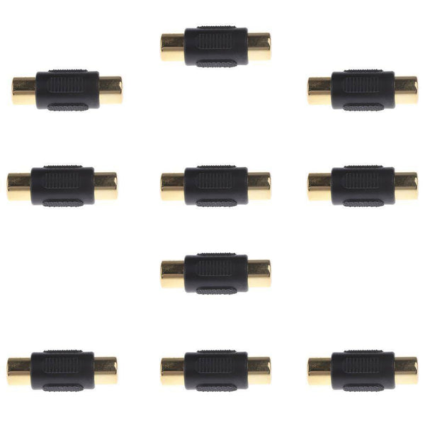 10 Piece RCA Female to Female Coupler Socket Audio Adapter Extender