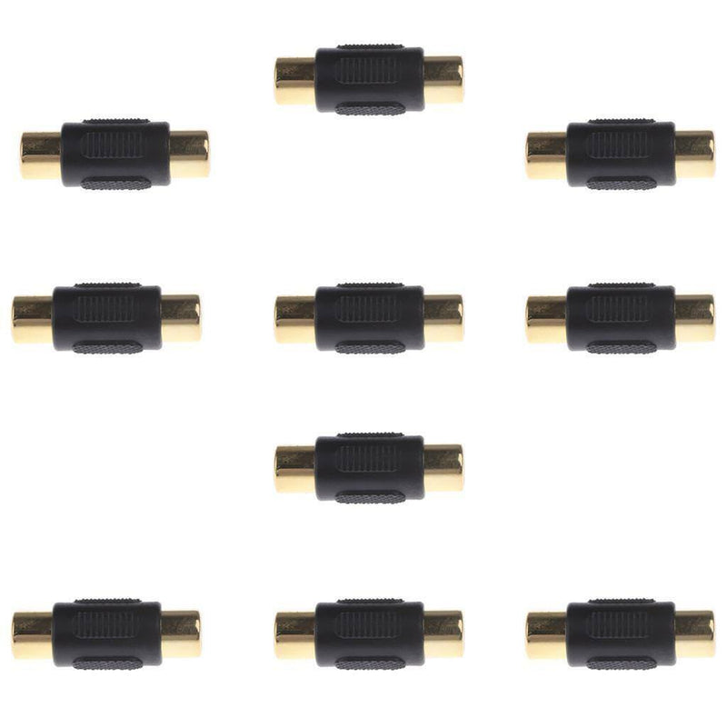 10 Piece RCA Female to Female Coupler Socket Audio Adapter Extender