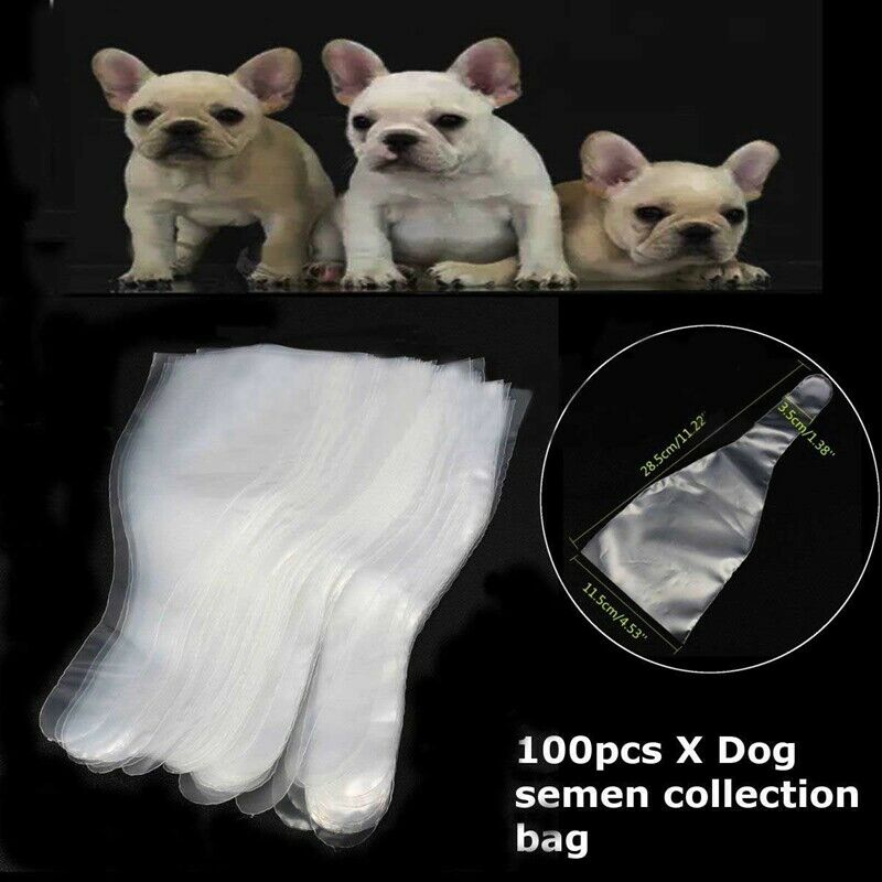100pcs Canine Semen Collection Bag Sleeves Dog Artificial Insemination Shea