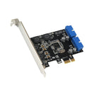 PCIe Card To 2Port Internal 19-Pin USB3.0 Controller Hub Converter Board