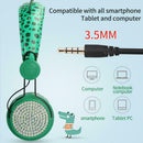 Dinosaur Glitter Kids Headphone with Microphone Volume Limiting for Boys