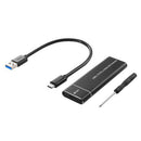 USB Type-C M.2 NVMe SSD Enclosure M-Key PCI-E Case (Black USB-A to USB-C) A