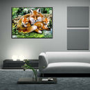 Fox Family 5D Diamond Painting Cross Stitch Kit Home Decor Craft Needlework