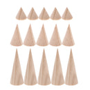 15 Pieces 3 Size Finger Ring Wooden Ring Stand DIY Cone Shape Geometry Rack