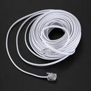 40Ft 12M RJ11 6P2C Telephone Phone Modem Cord Cable White 2pcs O5R6