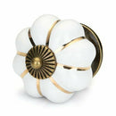 Furniture Drawer Handle Porcelain White Bronze Gourd Furniture Handles X7E3